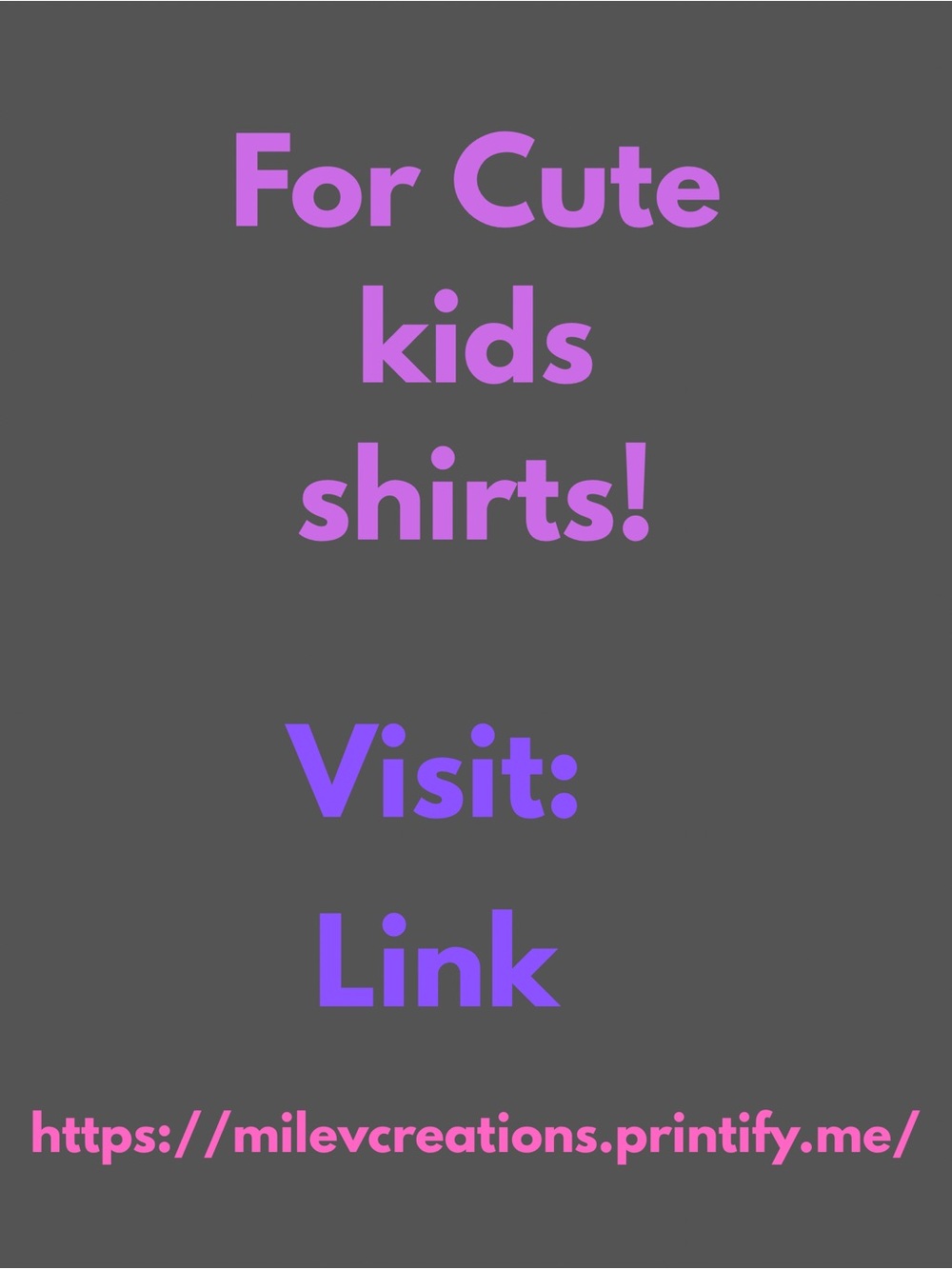 Kids Shirt Graphic Tee - Purple & Pink Text